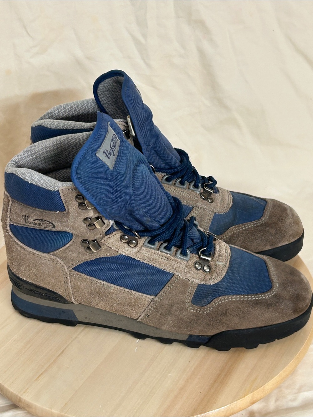 Vasque Men’s Hiking Boots Blue/Gray Suede + Nylon Lace-Up US 12 M
